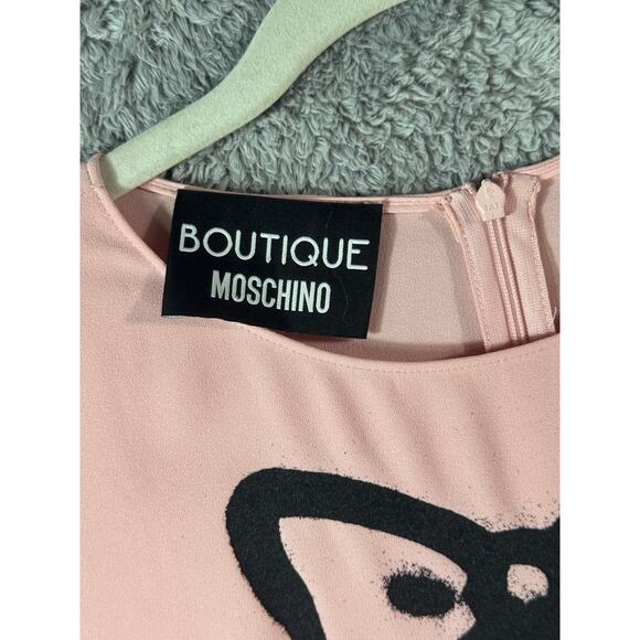 Moschino Boutique Pink Bow Polyester Blend Top Size 8 - Picture 4 of 8